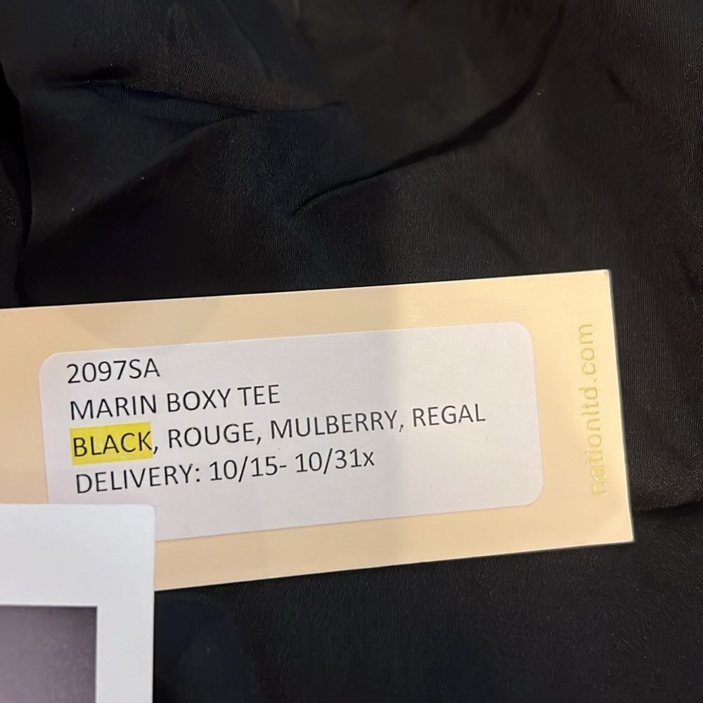 Nation ltd silk Black Marin Boxy Tee - Picture 3 of 3